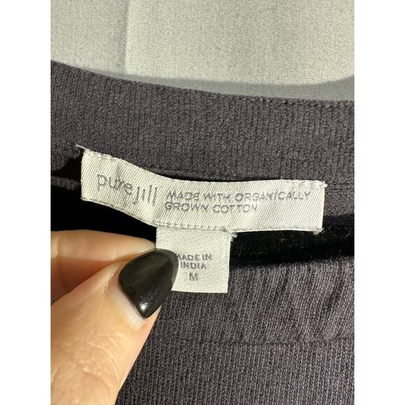 J Jill Top Women Medium Gray Tie Dye Boho Bohemian Beachy Flowy Tunic Organic - Picture 2 of 7